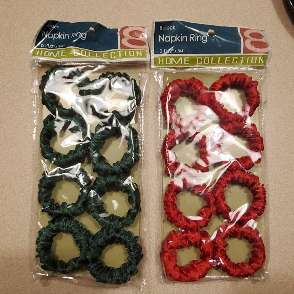 Vintage Home Collection napkin rings nos sealed 2 packs of 8 1 1/2" x 3/4"